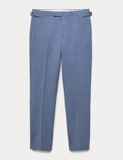 Tailored Fit Wool Blend Hopsack Suit Trousers