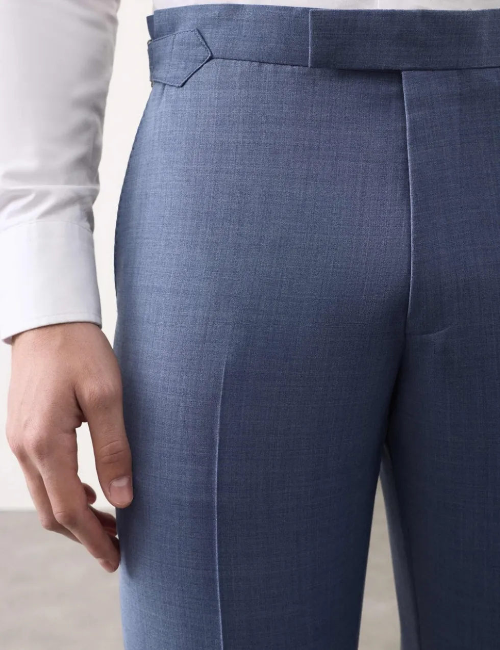 Tailored Fit Wool Blend Hopsack Suit Trousers