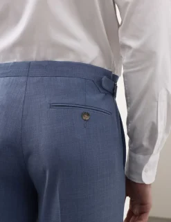 Tailored Fit Wool Blend Hopsack Suit Trousers