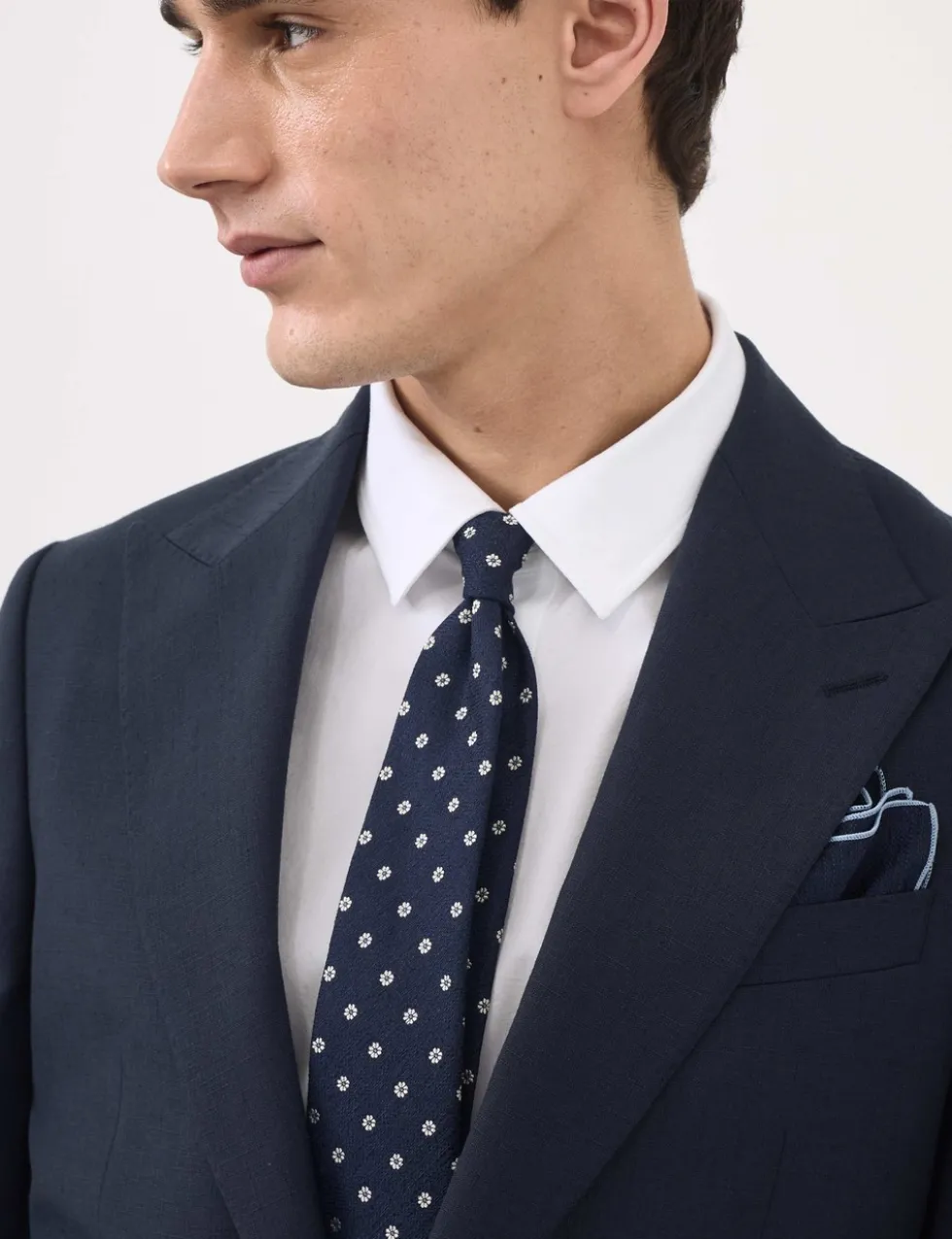 Tailored Fit Wool Blend Textured Suit Jacket