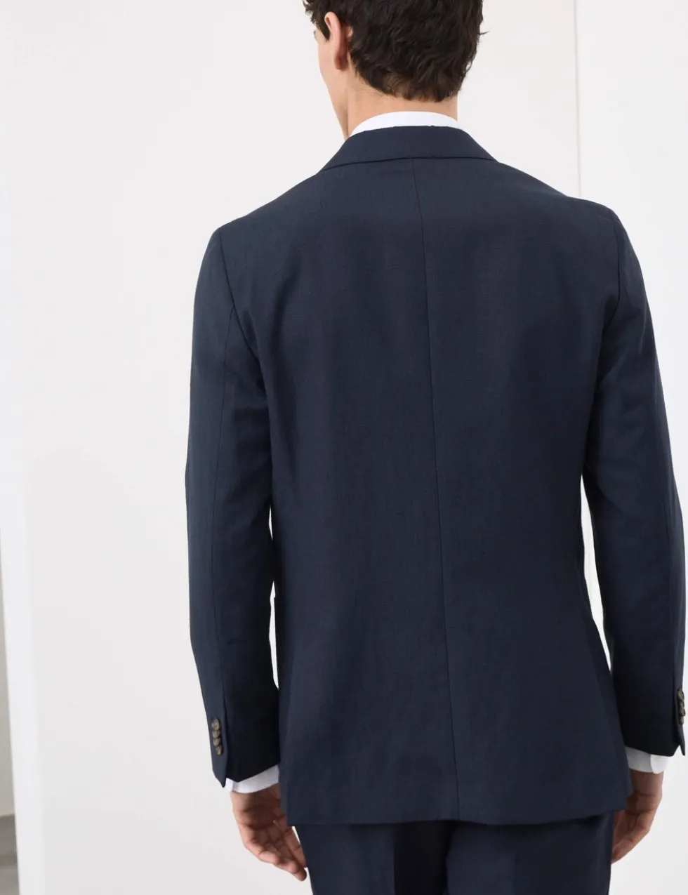 Tailored Fit Wool Blend Textured Suit Jacket