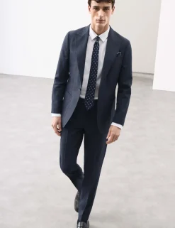 Tailored Fit Wool Blend Textured Suit Jacket