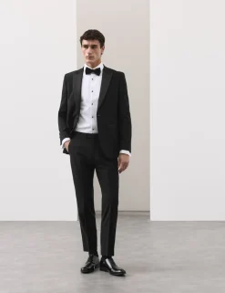 Tailored Fit Wool Blend Tuxedo Trousers