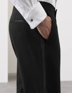 Tailored Fit Wool Blend Tuxedo Trousers