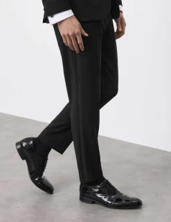 Tailored Fit Wool Blend Tuxedo Trousers
