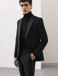Tailored Fit Wool Blend Tuxedo Trousers