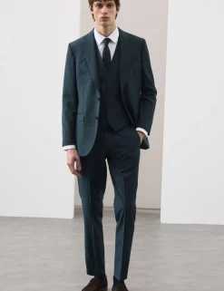 Tailored Fit Wool Rich Suit Trousers with Mohair
