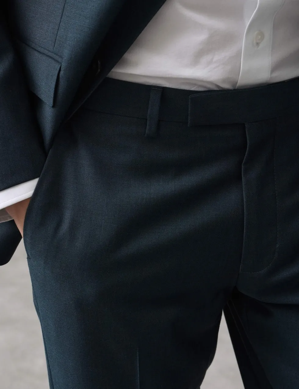 Tailored Fit Wool Rich Suit Trousers with Mohair