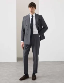 Tailored Fit Wool Rich Suit Trousers with Mohair