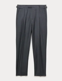 Tailored Fit Wool Rich Suit Trousers with Mohair