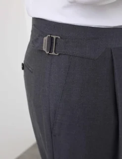 Tailored Fit Wool Rich Suit Trousers with Mohair