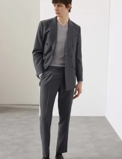 Tailored Fit Wool Rich Suit Trousers with Mohair