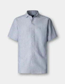Tailored Linen Rich Bengal Short Sleeve Shirt