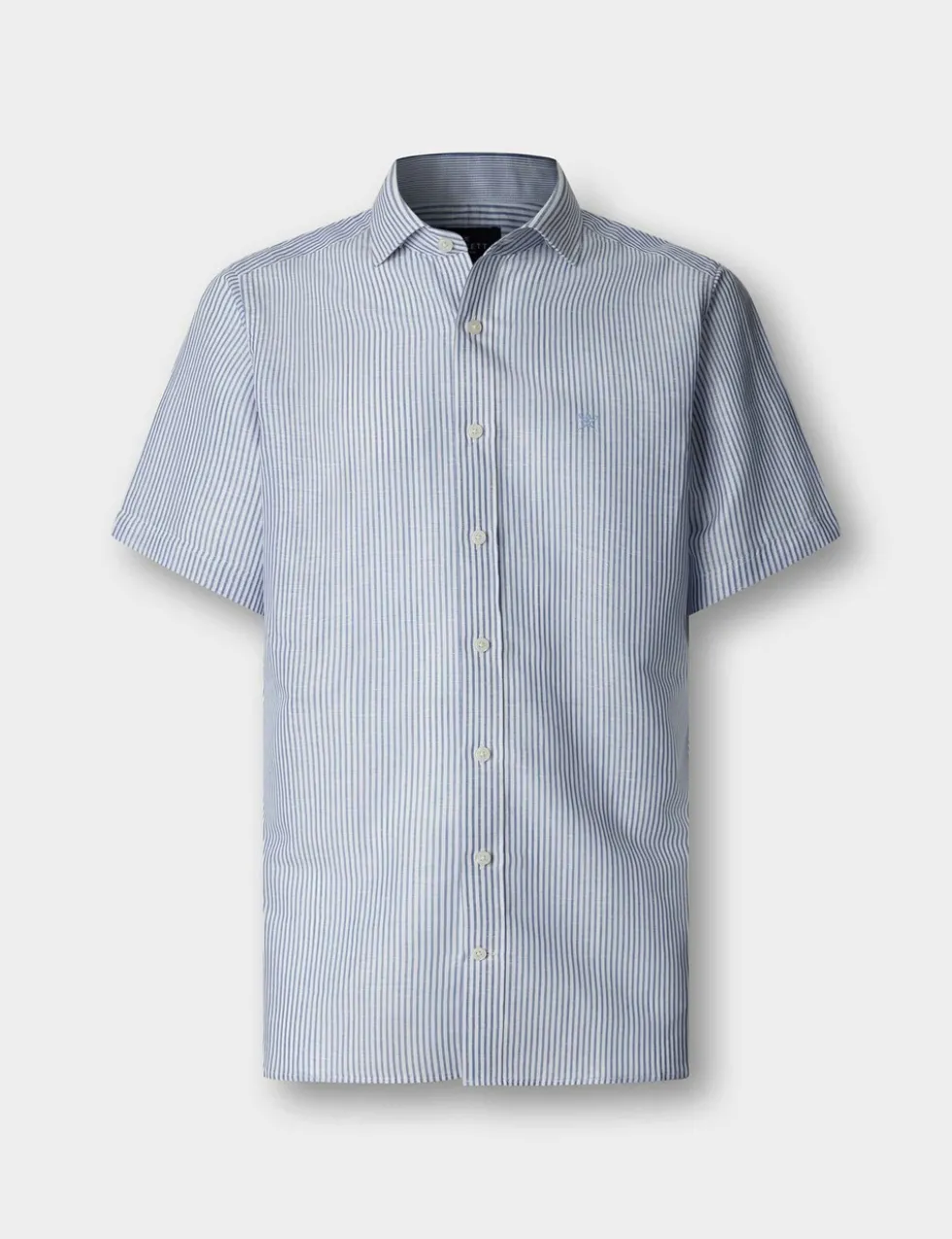Tailored Linen Rich Bengal Short Sleeve Shirt