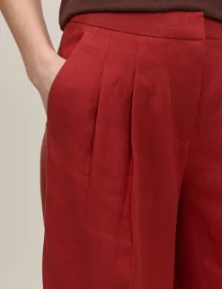 Tailored Relaxed Wide Leg Trousers with Linen
