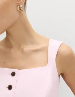 Tailored Strappy Cropped Waistcoat with Linen