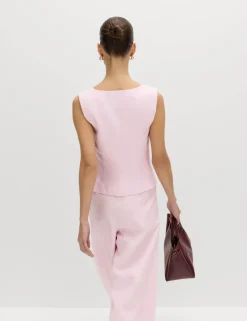 Tailored Strappy Cropped Waistcoat with Linen