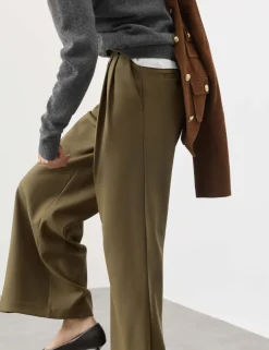 Tailored Wide Leg Trousers with Wool