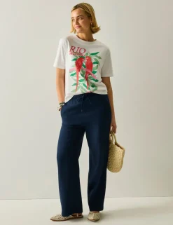 Talamanca Straight Leg Trousers with Linen