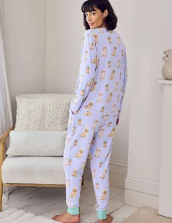 Tall Dog Print Crew Neck Pyjama Set