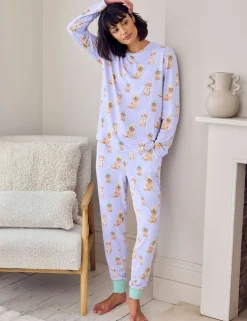 Tall Dog Print Crew Neck Pyjama Set