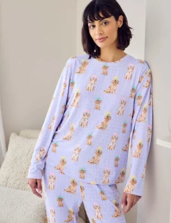 Tall Dog Print Crew Neck Pyjama Set