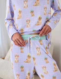 Tall Dog Print Crew Neck Pyjama Set