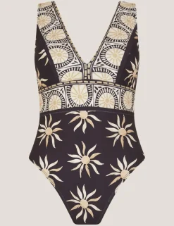Tanya Sun Print Plunge Swimsuit