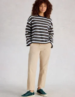 Tapered Ankle Grazer Chinos with Linen