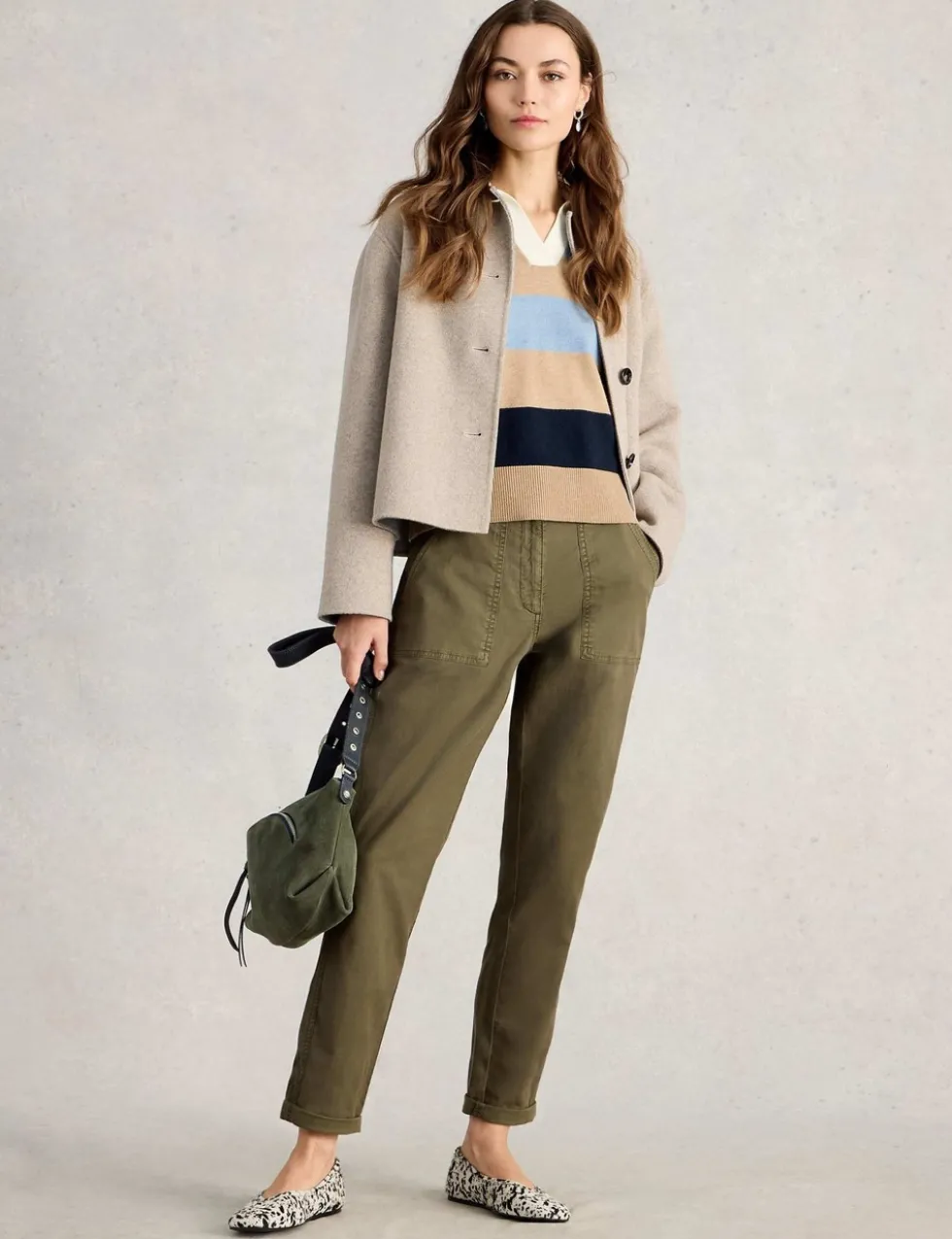 Tapered Ankle Grazer Chinos with Linen