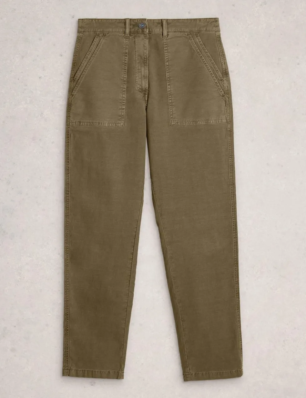 Tapered Ankle Grazer Chinos with Linen