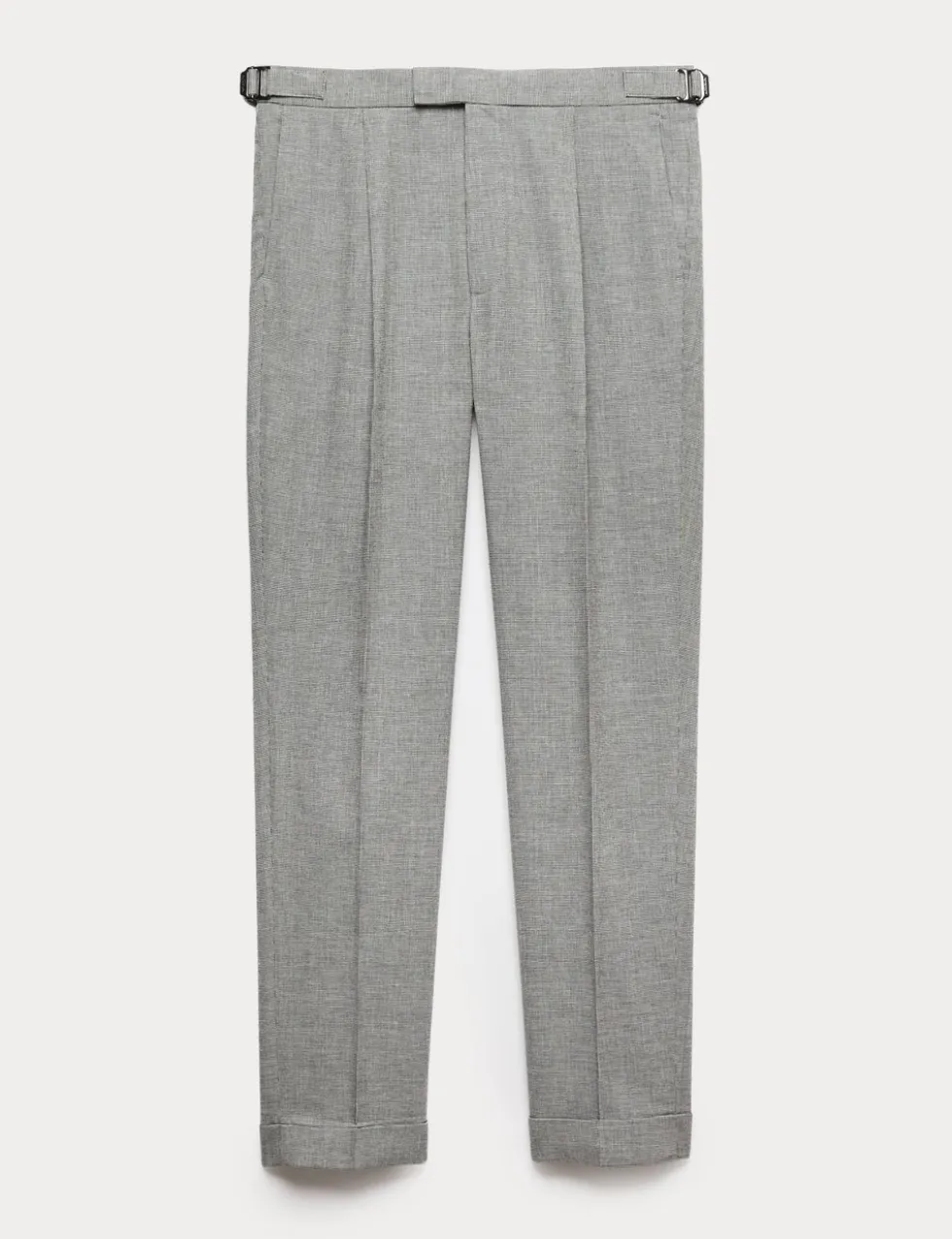 Tapered Fit Cotton Linen Blend Trousers