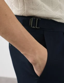Tapered Fit Cotton Linen Blend Trousers