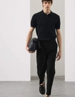Tapered Fit Cotton Linen Blend Trousers