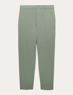 Tapered Fit Cotton Rich Seersucker Trousers