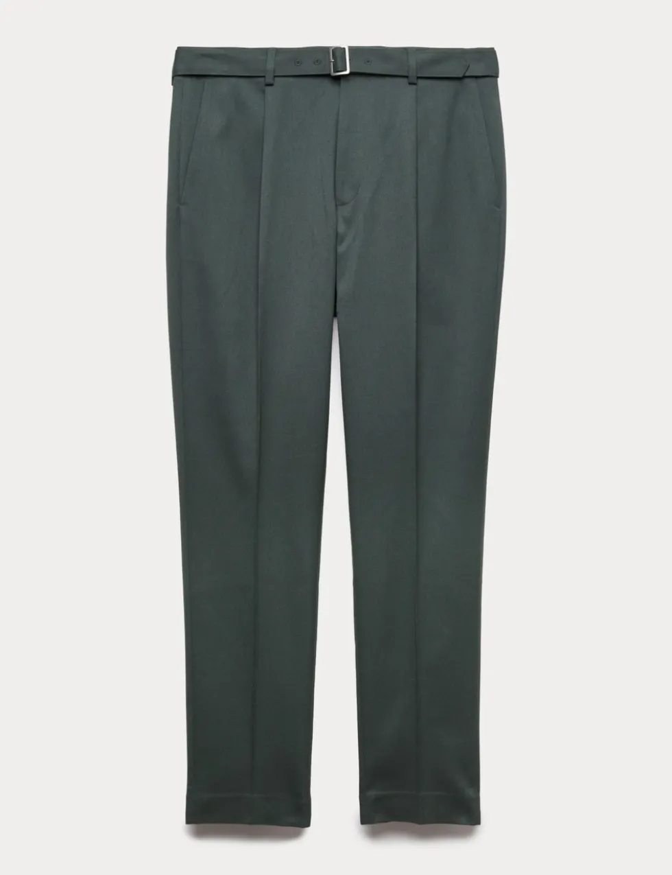 Tapered Fit Self Belt Twill Trousers