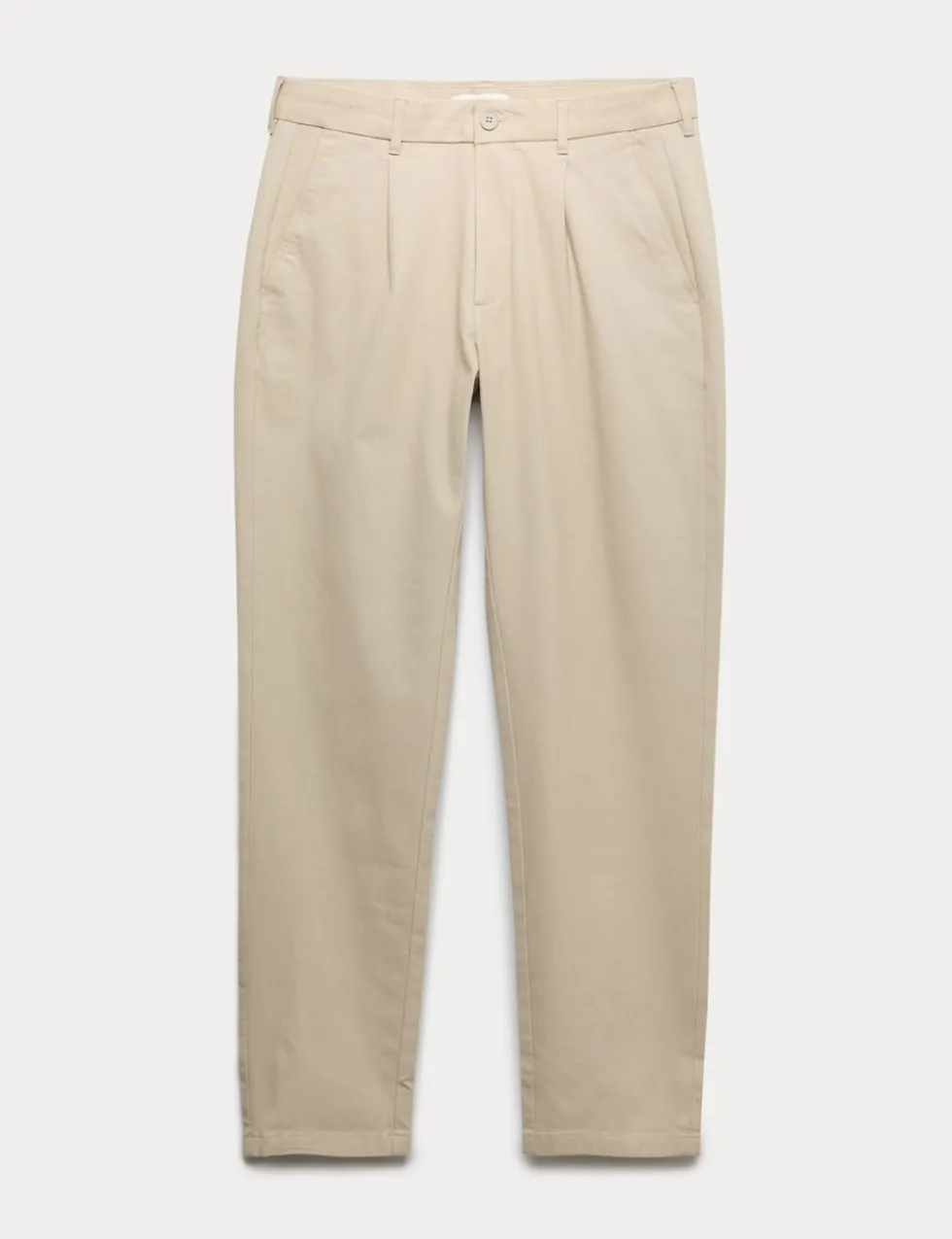 Tapered Fit Textured Dobby Pleat Front Chinos