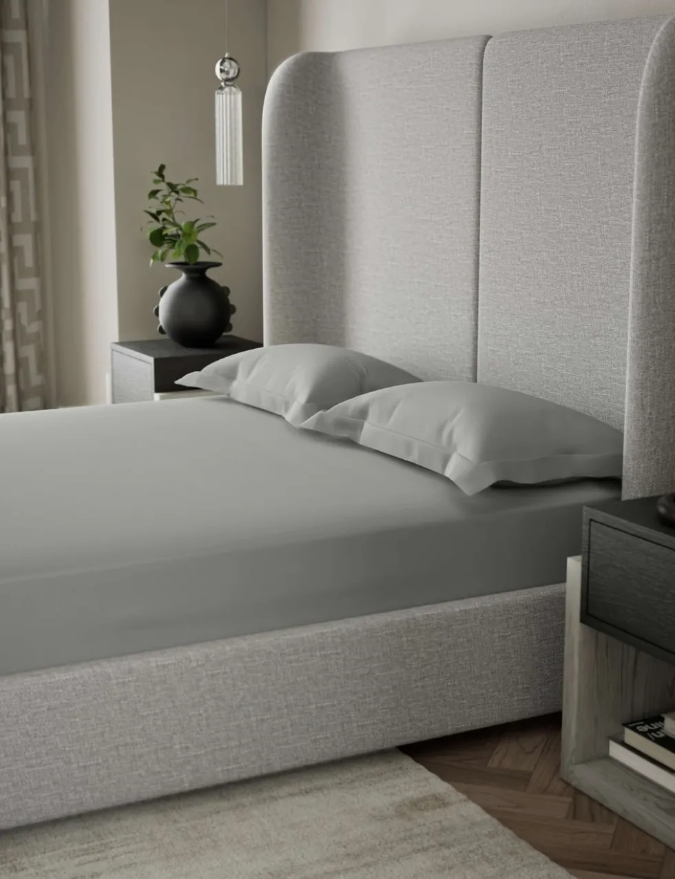 500TC Cotton Sateen Extra Deep Fitted Sheet