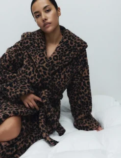 Teddy Borg Leopard Print Dressing Gown