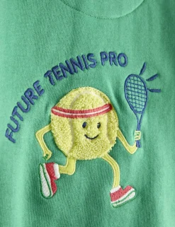 Tennis Appliqué Half Zip Sweatshirt (1-9 Yrs)