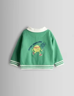 Tennis Appliqué Half Zip Sweatshirt (1-9 Yrs)