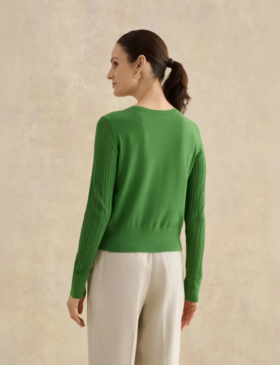 Textured Button Front Cardigan