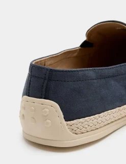 Textured Canvas Jute Rimmed Espadrilles