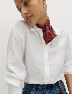 Textured Collared Button Through Shirt