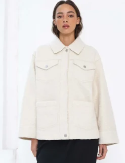 Textured Collared Utility Jacket