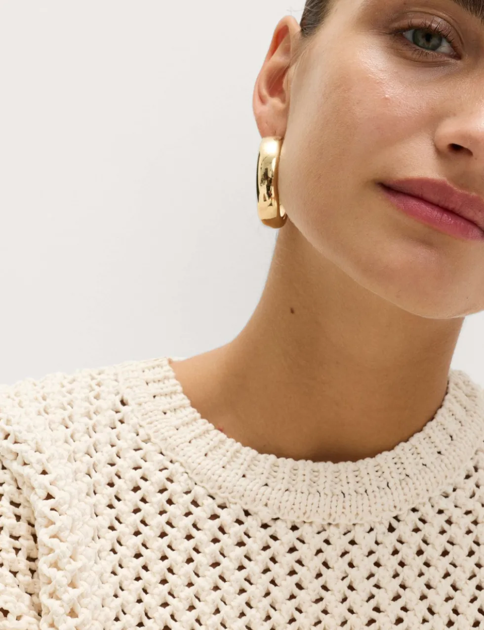 Textured Crew Neck Cropped Jumper
