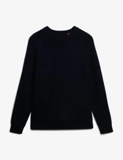 Textured Crew Neck Raglan Jumper