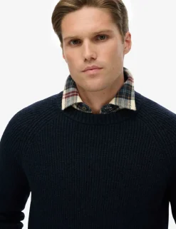 Textured Crew Neck Raglan Jumper
