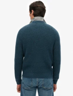 Textured Crew Neck Raglan Jumper