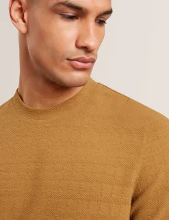 Textured Crew Neck T-Shirt